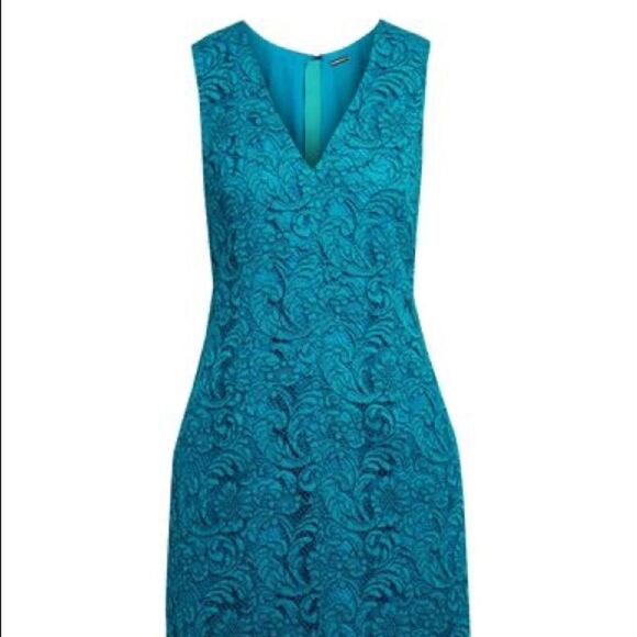 Adam Lippes Blue Sheath Mini Dress V-Neck Sleeveless - Picture 4 of 10